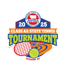 Logo for the 2025 AA State Tennis Tournament 